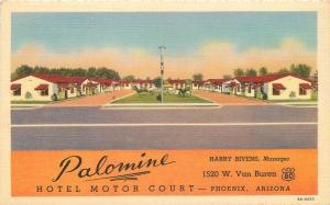 1940s Palomine Hotel Motor Court roadside Phoenix Arizona Teich linen 2746