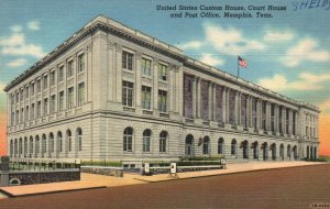 Vintage Postcard 1930's US Custom House Court House & Post Office Memphis TN