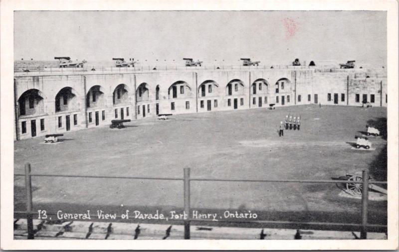 General View of Parade Fort Henry Ontario ON Vintage Postcard E16