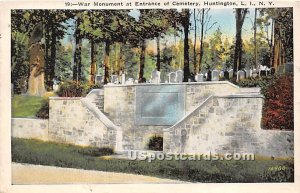 War Monument, Cemetery - Huntington, New York NY Postcard