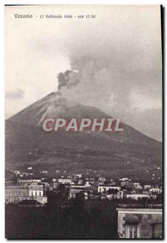 Old Postcard Volcano Vesuvio 17 febbraio 1906