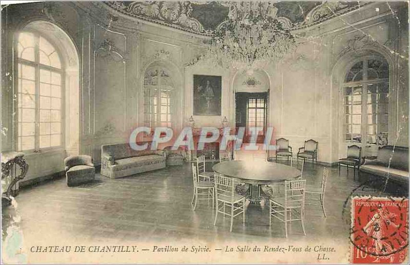 Old Postcard Chateau de Chantilly Sylvie Pavillon La Salle Rendez Vous de Chasse