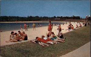 Chipley GA Robin Lake Beach Bathing Beauty Sunbathing Vintage Postcard