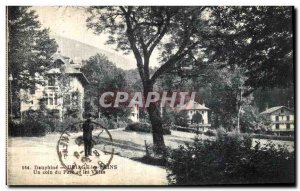 Old Postcard Dauphine Uriage Les Bains A Corner Park and Villas