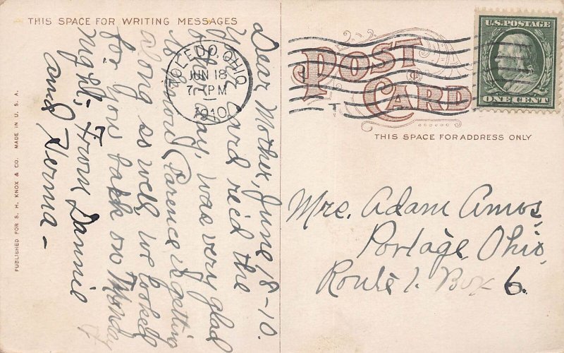 J82/ Toledo Ohio Postcard c1910 Launching Ship Freighter Shipyard 450