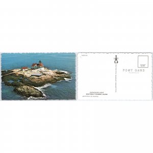 Postcard Cuckold's Light Boothbay Harbor Maine Lighthouse 1975