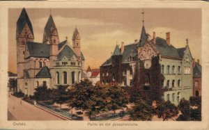 Germany Krefeld Partie an der Josefskirche Vintage Postcard 07.99