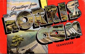 Tennessee Greetings From Norris Dam Large Letter Linen