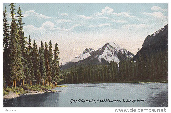 BANFF, Alberta, Canada, 1900-1910's; Goat Mountain & Spray Valley