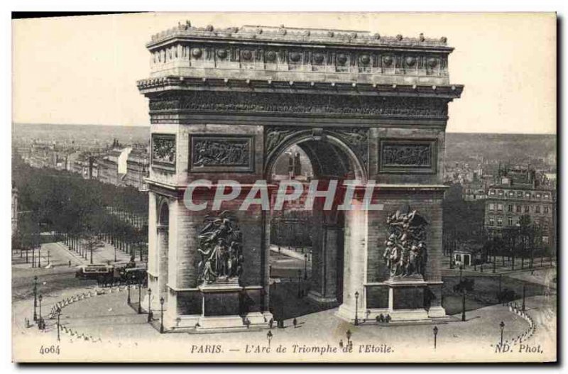 Old Postcard Paris Arc de Triomphe Etoile