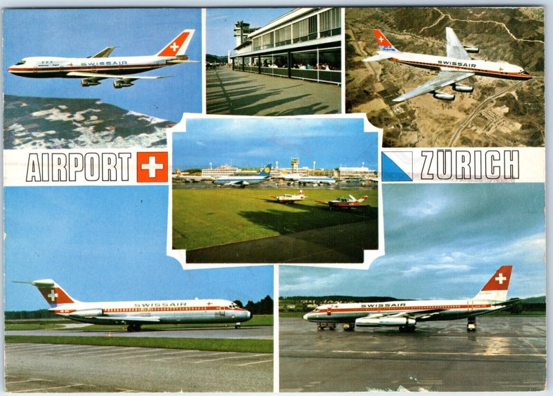 c1970s Zurich, Switzerland Kloten Airport Swissair Boeing Douglas DC-8 4x6 PC M5