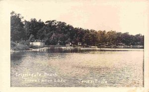 Cripplegate Beach Tippecanoe Lake Indiana RPPC Real Photo postcard