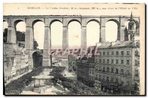 Old Postcard Morlaix Viaduct shooting of City Hotel