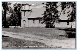 Moosomin Saskatchewan Canada Postcard Anglican Church 1964 Vintage RPPC Photo