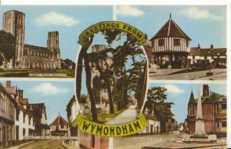 Norfolk Postcard - Greetings from Wymondham - Ref 4119A