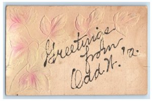 c1910's Greetings From  Odd West Virginia WV, Flower Embossed Antique Postcard