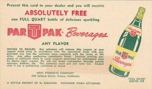 Advertising Par T Pack Beverages Nehi Products Company Fresno California