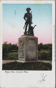 Minute Man Concord Massachusetts Vintage Postcard C149