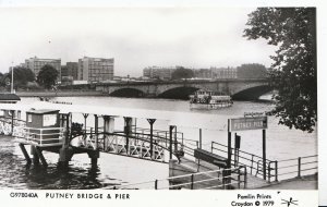 London Postcard - Putney Bridge & Pier, Wandsworth - Pamlin Prints   U102