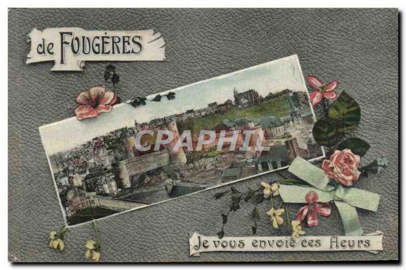 Old Postcard From Fougeres I Send You This Flowers