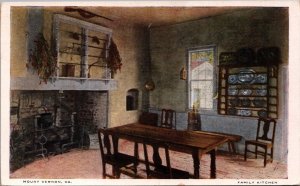 Mount Vernon Virginia Family Kitchen Vintage Postcard C175