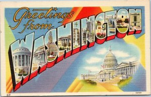 postcard Large Letter Greetings from Washington   (DC) - A Capsco Product