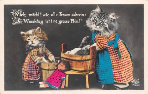 Der Waschtag, Washing Cat Unused 