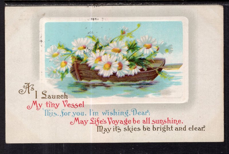 May Lifes Voyages Flowers Rowboat BIN