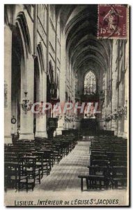 Old Postcard Lisieux Interior L & # 39Eglise St Jacques