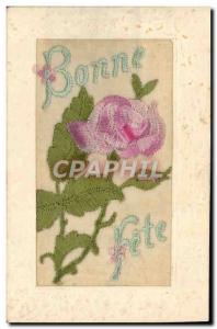 Old Postcard Fantasy Flowers Embroidery