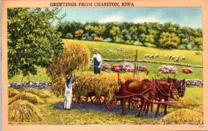 1930s Greetings from Chariton Iowa Postcard