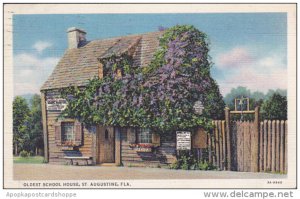 Oldest School House In America St Augustine Florida 1936 Curteich