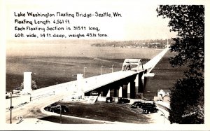 Washington Seattle Lake Washington Floating Bridge Real Photo