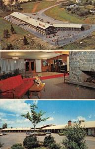 FREDERICTON, NB Canada  EDEN ROCK MOTOR HOTEL Aerial~Lobby w/Fireplace  Postcard