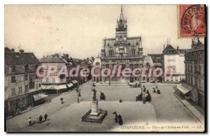 Old Postcard Compiegne Place De I'Hotel Town