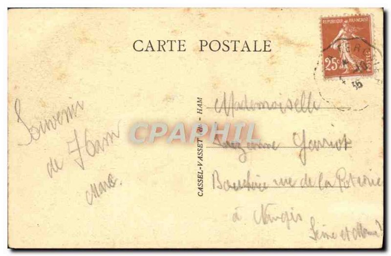 Old Postcard Ham Chateau destroyed by German Militaria