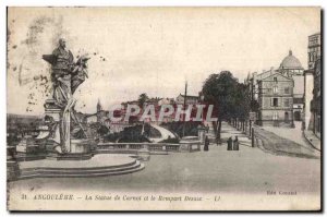 Old Postcard Angouleme Statue Carnot and Rempart Desaix