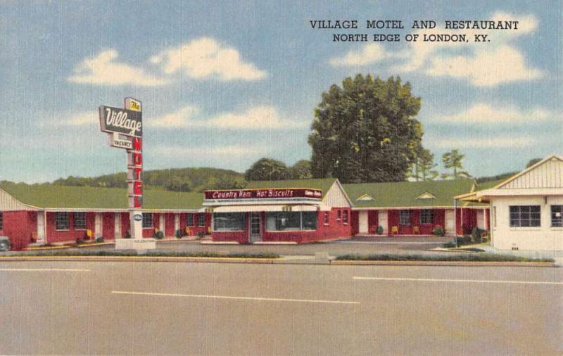 London Kentucky Village Motel Street View Antique Postcard K88177