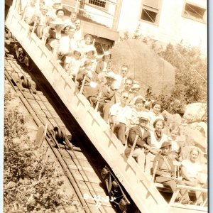 1935 Colorado Springs CO RPPC Manitou Incline Railway Real Photo Postcard A173