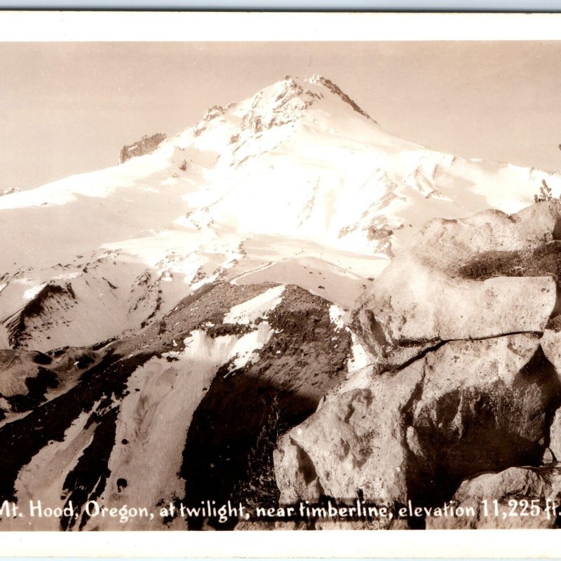 c1940s Mt Hood, OR Timberline RPPC Real Photo Sawyer Postcard 11k Ore A93