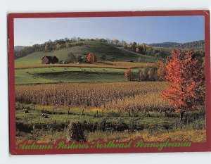 Postcard Vivid Fall Colors Rural Autumn Scene Northeast Pennsylvania USA