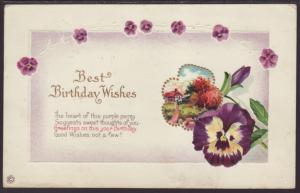 Best Birthday Wishes,Flowers,Scene Postcard