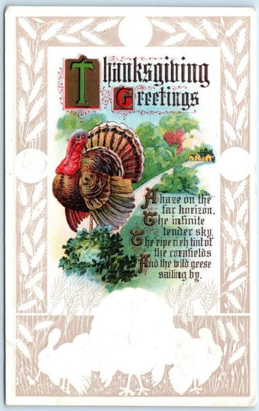Arts and Crafts  THANKSGIVING GREETINGS  Embossed 1910s   Postcard