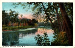 North Dakota Scene On Red River 1930 Curteich