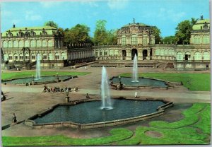 Postcard Germany Dresden The Zwinger Court with Wallpavillon