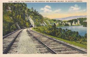 Tunnel on Norfolk and Western Railroad - Virginia - Linen