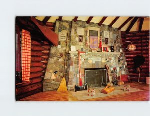 Postcard Fireplace of States Bemidji Minnesota USA