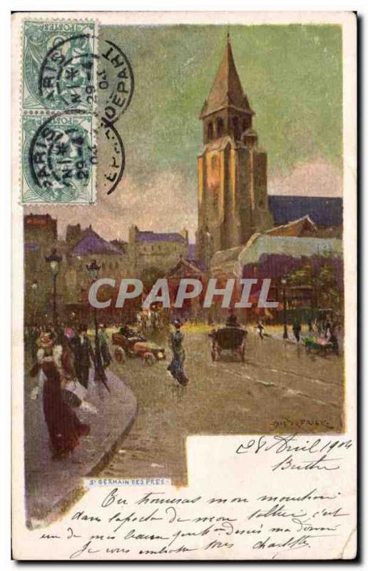 Old Postcard St Germain des Pres Paris