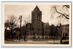 Fargo North Dakota ND Postcard RPPC Photo Presbyterian Church 1926 RPO Vintage