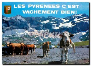 Postcard Modern Light and Colors Pyrenees Vallee Heas Circus Troumouse Cows